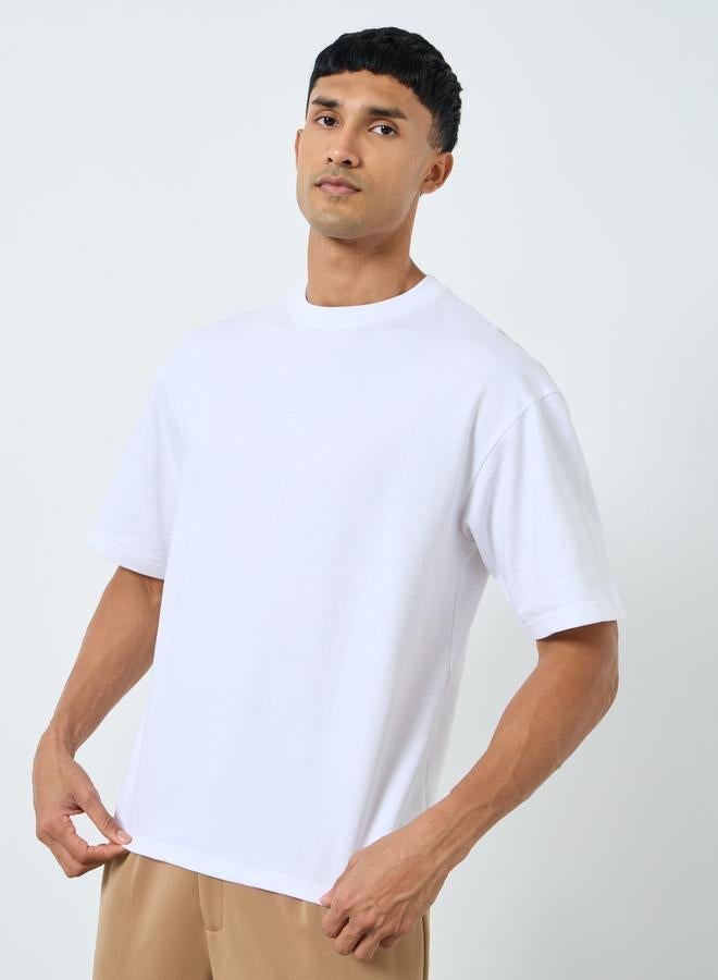 Styli Men White Oversized T-Shirt with Worldwide Print - Image 3